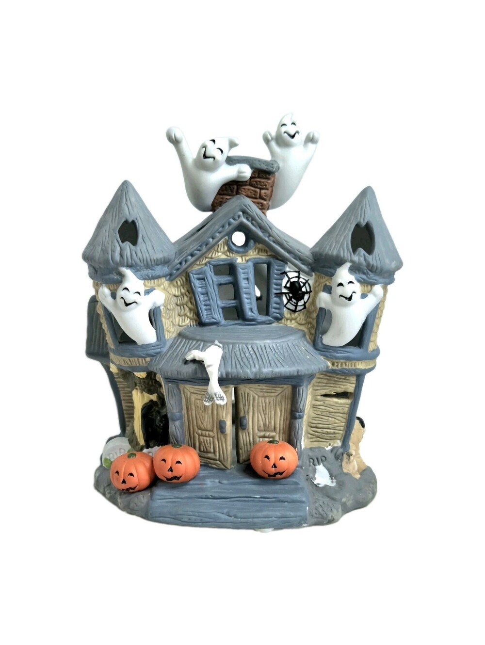 Vtg. Halloween Haunted House Partylite Tealight House Collection Halloween READ